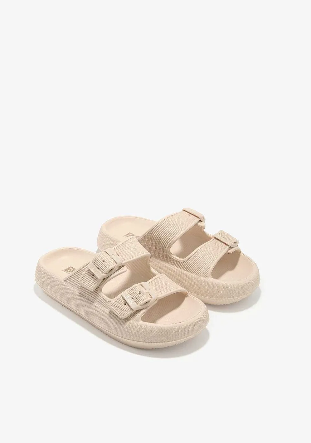 Sapatos De Menina-Conguitos Slides De Fivela Dupla Bege