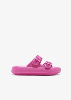 Sapatos De Menina-Conguitos Slides De Fivela Dupla Fucsia