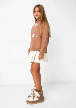Moletons-Conguitos Sweatshirt Com Capuz Castanho Menina