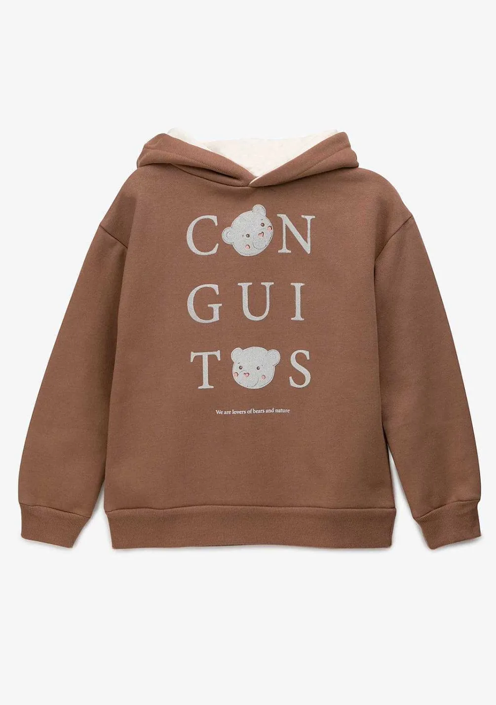 Moletons-Conguitos Sweatshirt Com Capuz Castanho Menina