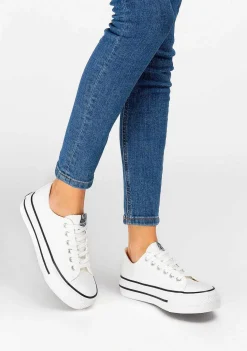 Tênis Casuais-Conguitos Tênis Basico Unissex Branco Lona P&B