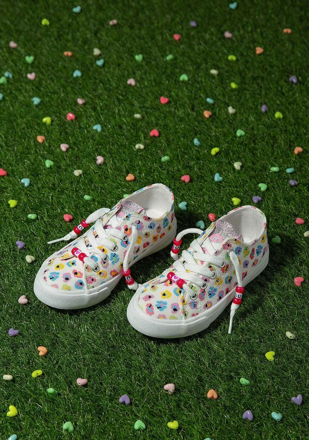 Tênis Casuais-Conguitos Tênis Branco De Lona Floral