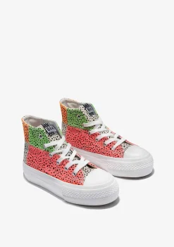 Tênis Casuais-Conguitos Tênis Cano Alto Patchwork Multicolor Preto E Branco