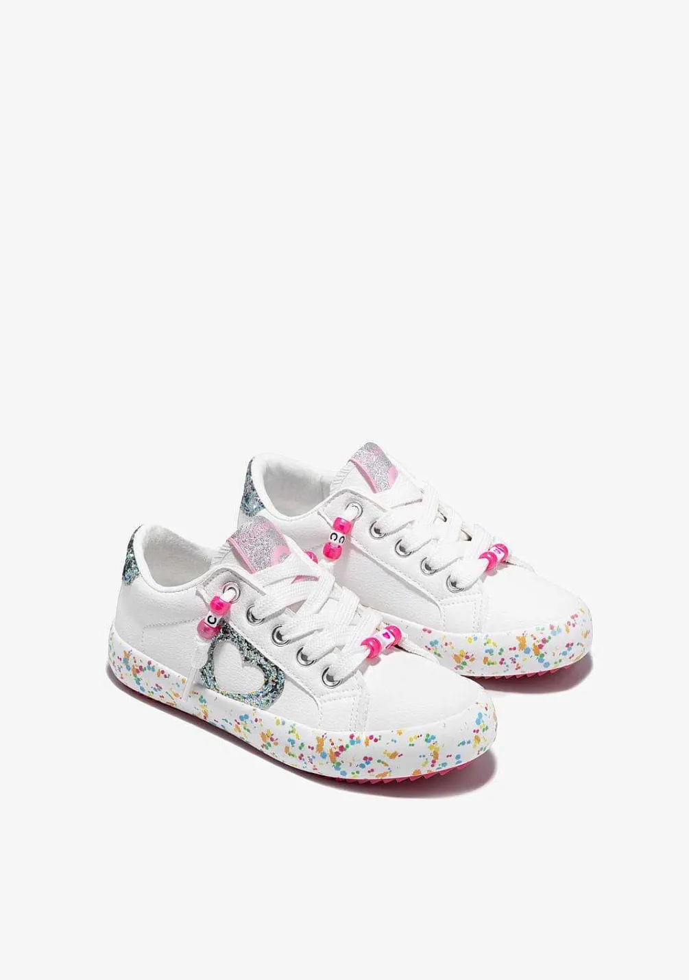 Sapatos De Menina-Conguitos Tênis Confetti Glitter Branco