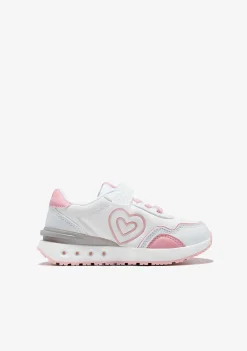 Sapatos De Menina-Conguitos Tênis Coracao Branco Com Luzes