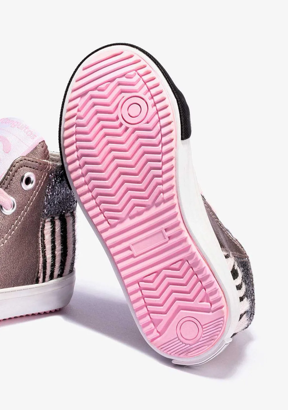 Tênis Casuais-Conguitos Tênis De Cano Alto Com Retalhos Multicoloridos Para Menina