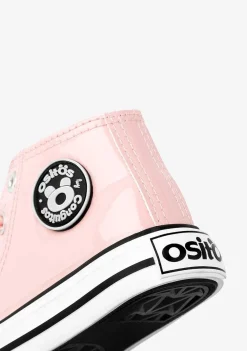 Tênis-Conguitos Tênis De Cano Alto De Couro Envernizado Rosa Para Bebé