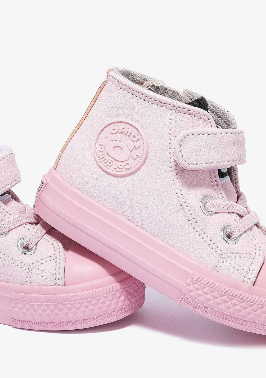 Tênis Casuais-Conguitos Tênis De Cano Alto Rosa Color Block Para Bebé