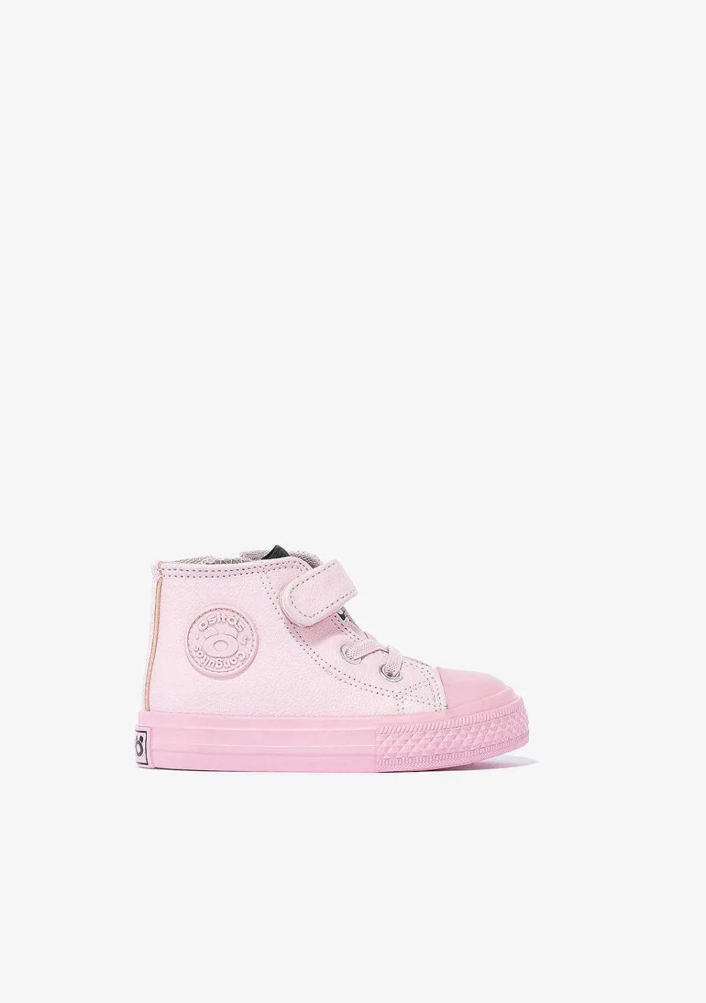 Tênis Casuais-Conguitos Tênis De Cano Alto Rosa Color Block Para Bebé
