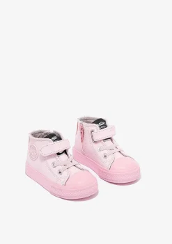Tênis Casuais-Conguitos Tênis De Cano Alto Rosa Color Block Para Bebé