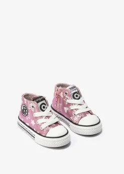 Tênis Casuais-Conguitos Tênis De Cano Alto Rosa Para Bebé Que Brilha No Escuro