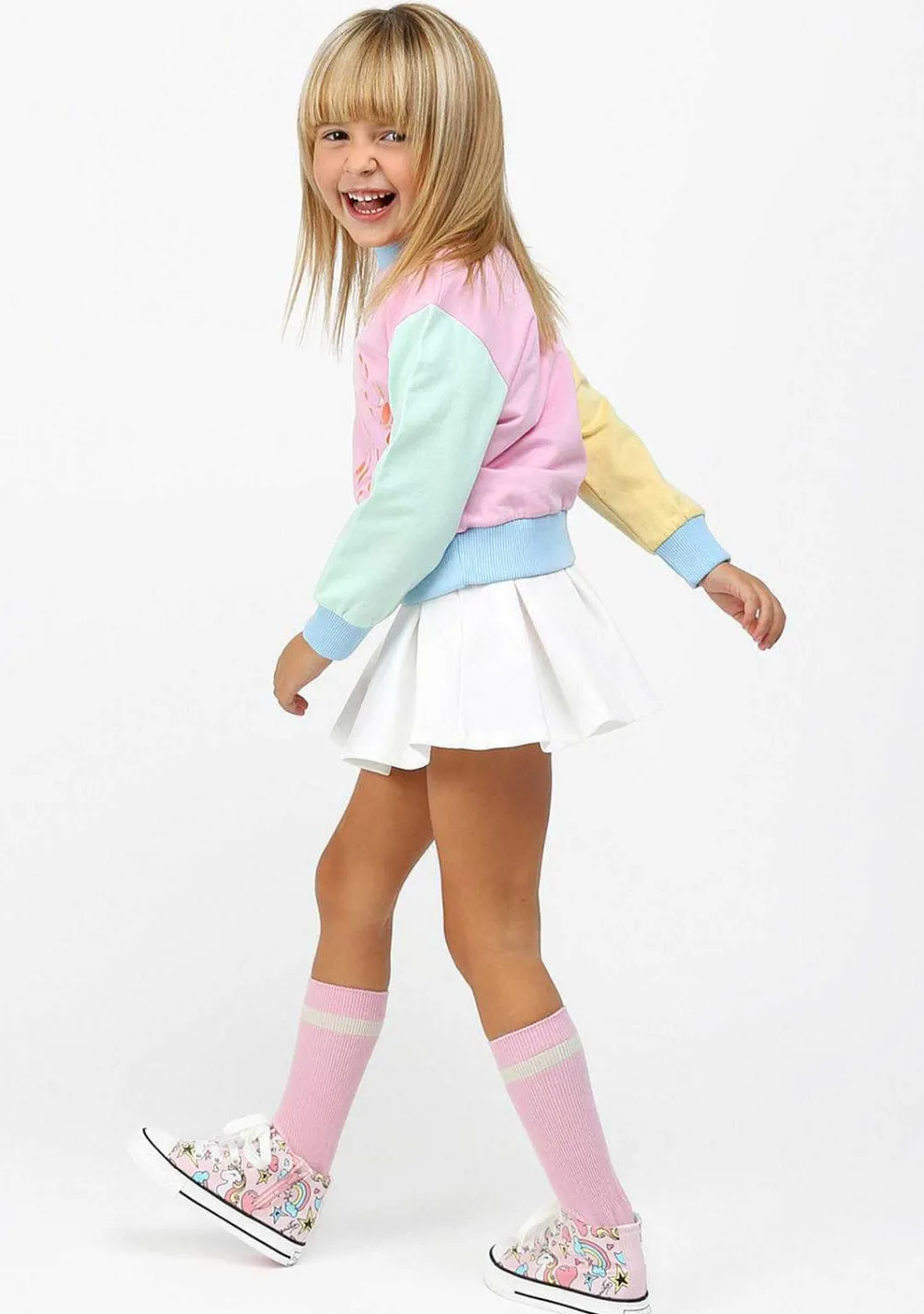 Tênis Casuais-Conguitos Tênis De Cano Alto Unicornio Rosa Feminino