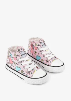 Tênis Casuais-Conguitos Tênis De Cano Alto Unicornio Rosa Feminino