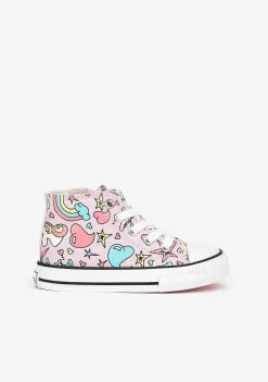 Tênis Casuais-Conguitos Tênis De Cano Alto Unicornio Rosa Feminino