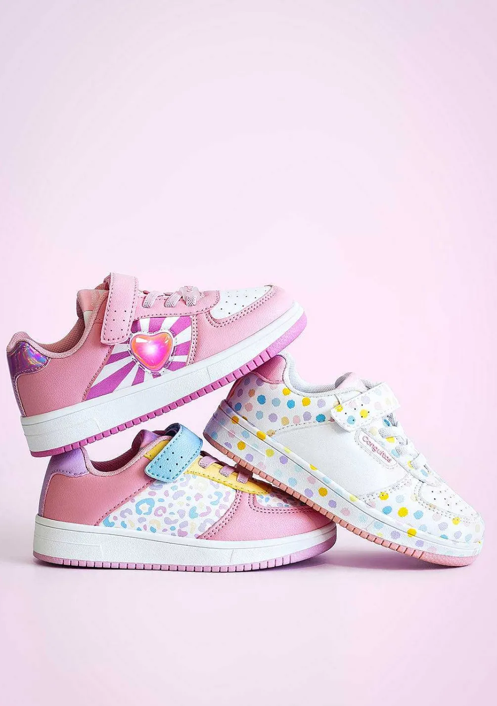Sapatos De Menina-Conguitos Tênis Elastico Leopardo Multicolor