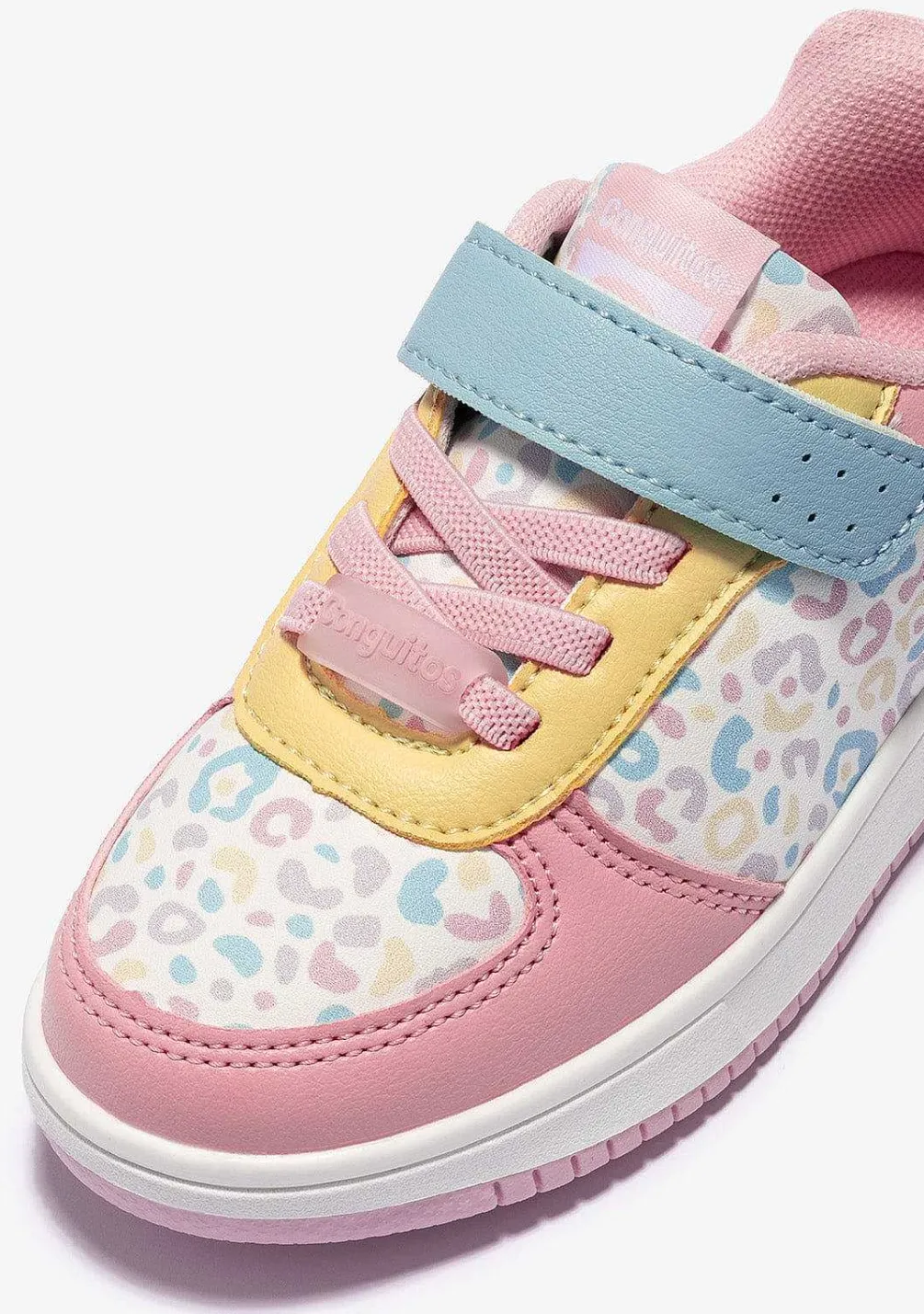 Sapatos De Menina-Conguitos Tênis Elastico Leopardo Multicolor