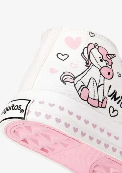Tênis Casuais-Conguitos Tênis Feminino Cano Alto Com Estampa De Unicornio