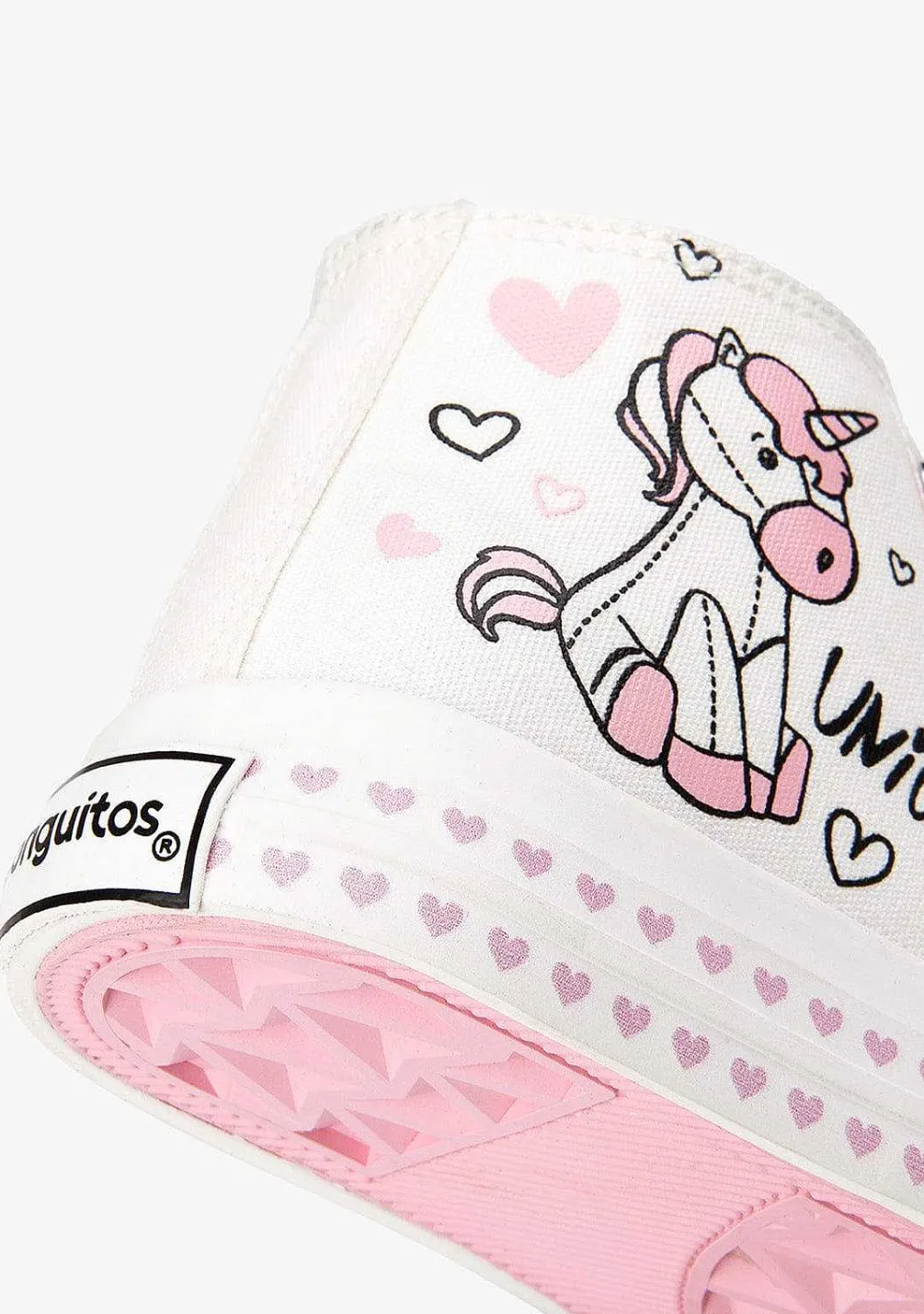 Tênis Casuais-Conguitos Tênis Feminino Cano Alto Com Estampa De Unicornio