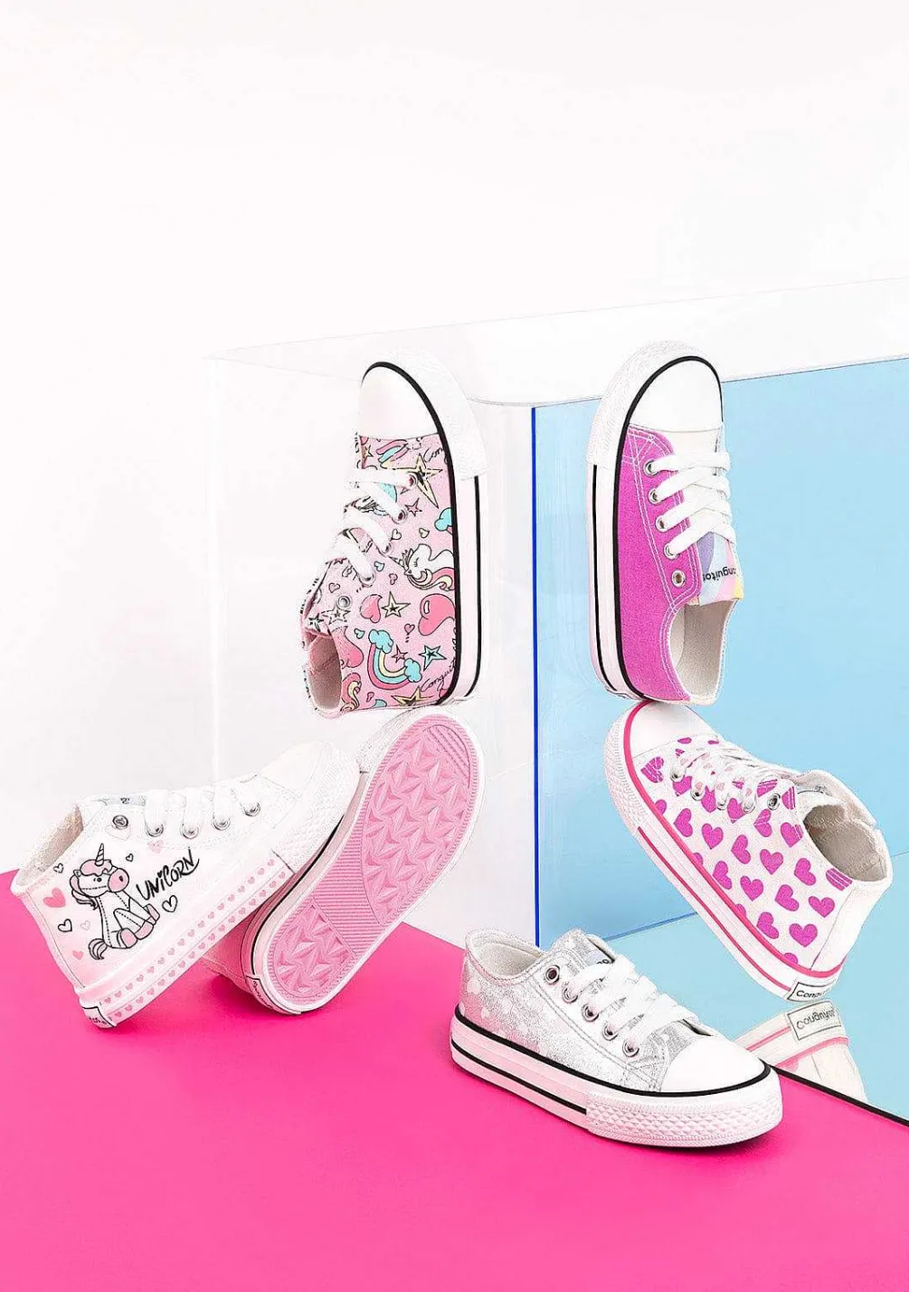Tênis Casuais-Conguitos Tênis Feminino Cano Alto Com Estampa De Unicornio