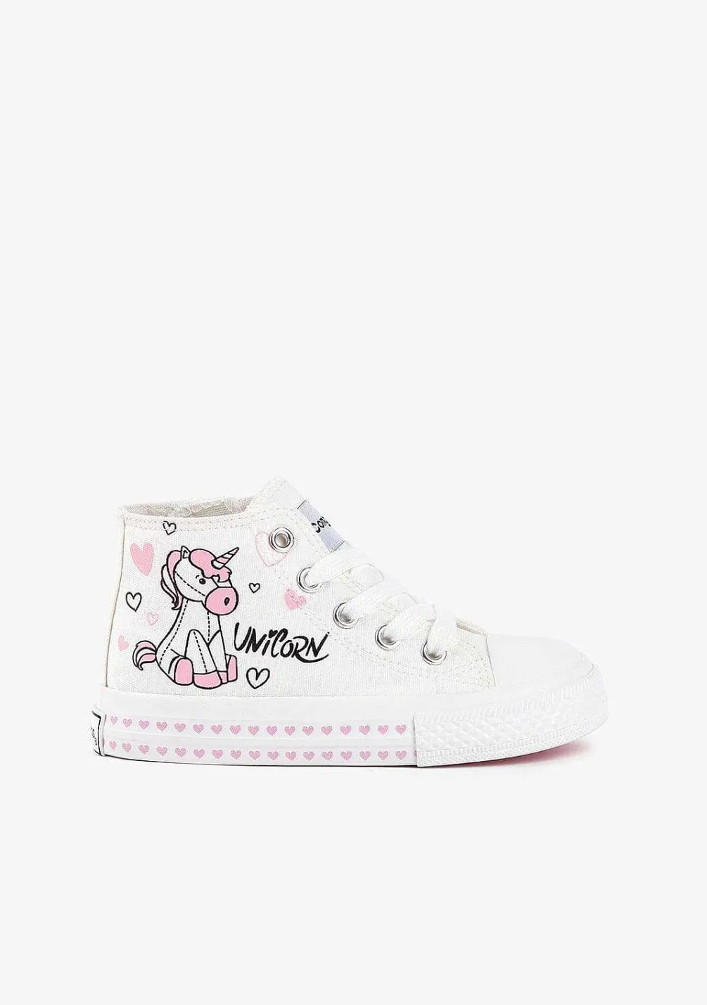 Tênis Casuais-Conguitos Tênis Feminino Cano Alto Com Estampa De Unicornio