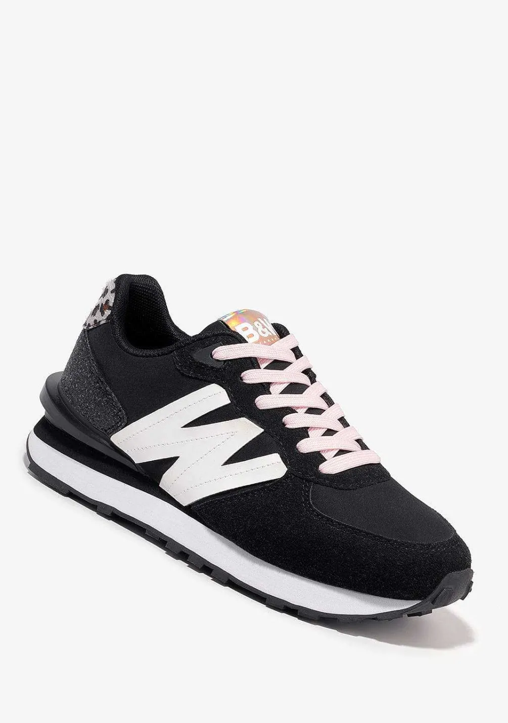 Tênis Casuais-Conguitos Tênis Feminino Preto Com Logo Preto E Branco