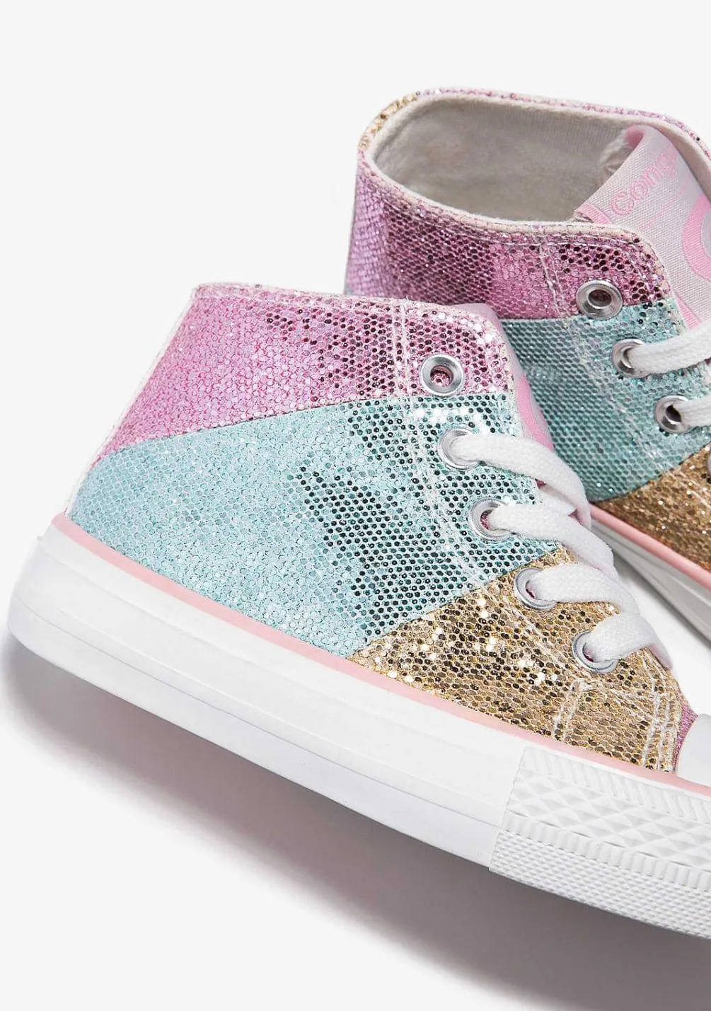 Sapatos De Menina-Conguitos Tênis Hi Top Glitter Patchwork