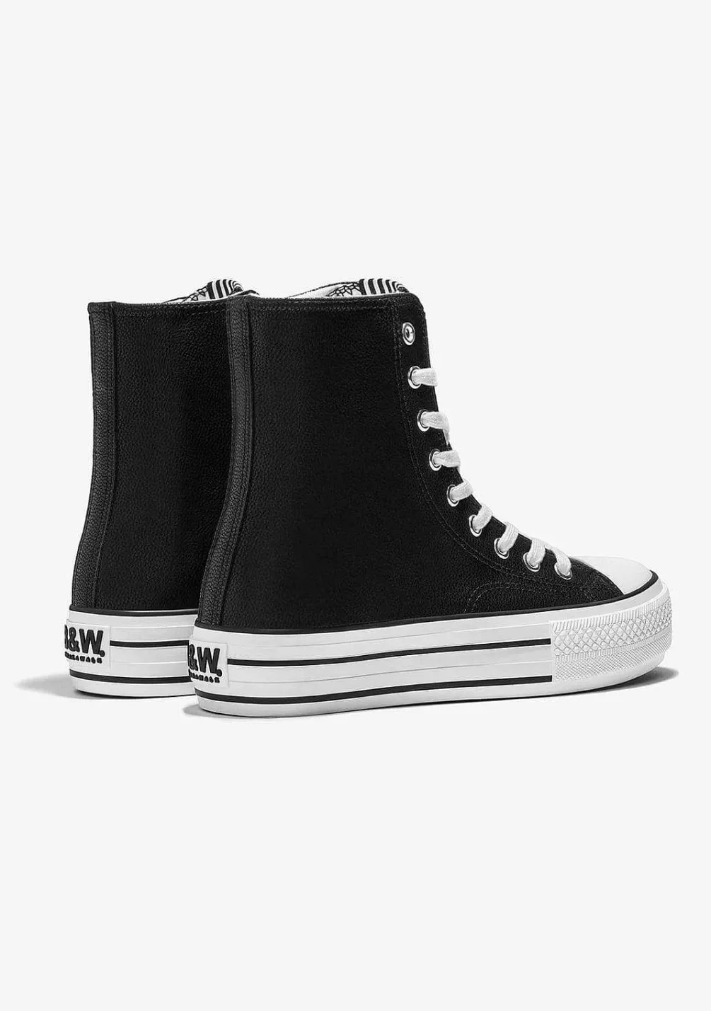 Tênis Casuais-Conguitos Tênis Hi-Top Com Plataforma Preta Nappa