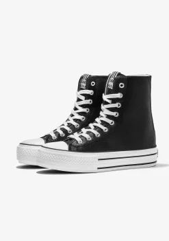 Tênis Casuais-Conguitos Tênis Hi-Top Com Plataforma Preta Nappa