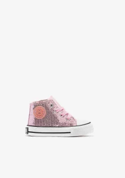 Tênis-Conguitos Tênis Hi-Top Rosa Glitter Para Bebé