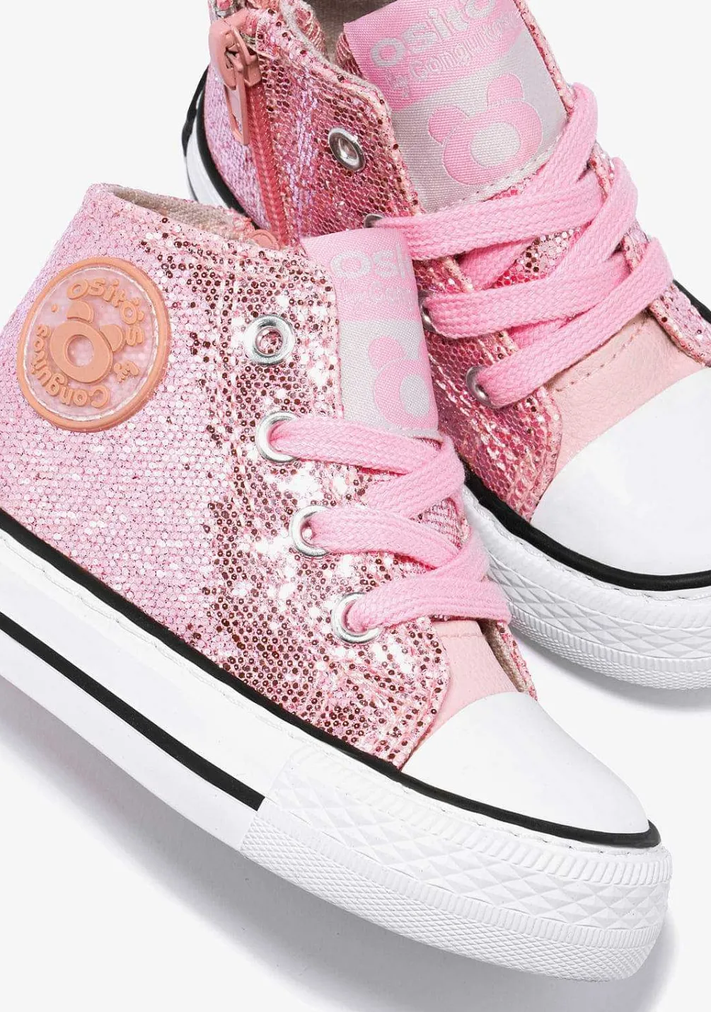Tênis-Conguitos Tênis Hi-Top Rosa Glitter Para Bebé