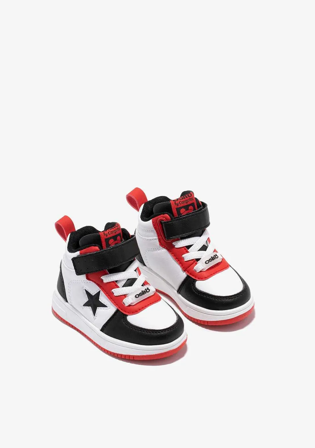 Tênis Com Luzes-Conguitos Tênis Hi-Top Star Preto Com Luzes Para Bebé