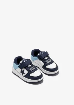 Tênis Com Luzes-Conguitos Tênis Infantil Branco Azul Com Luzes Star