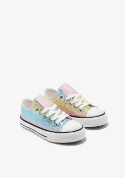 Sapatos De Menina-Conguitos Tênis Multicoloridos Que Brilham No Escuro