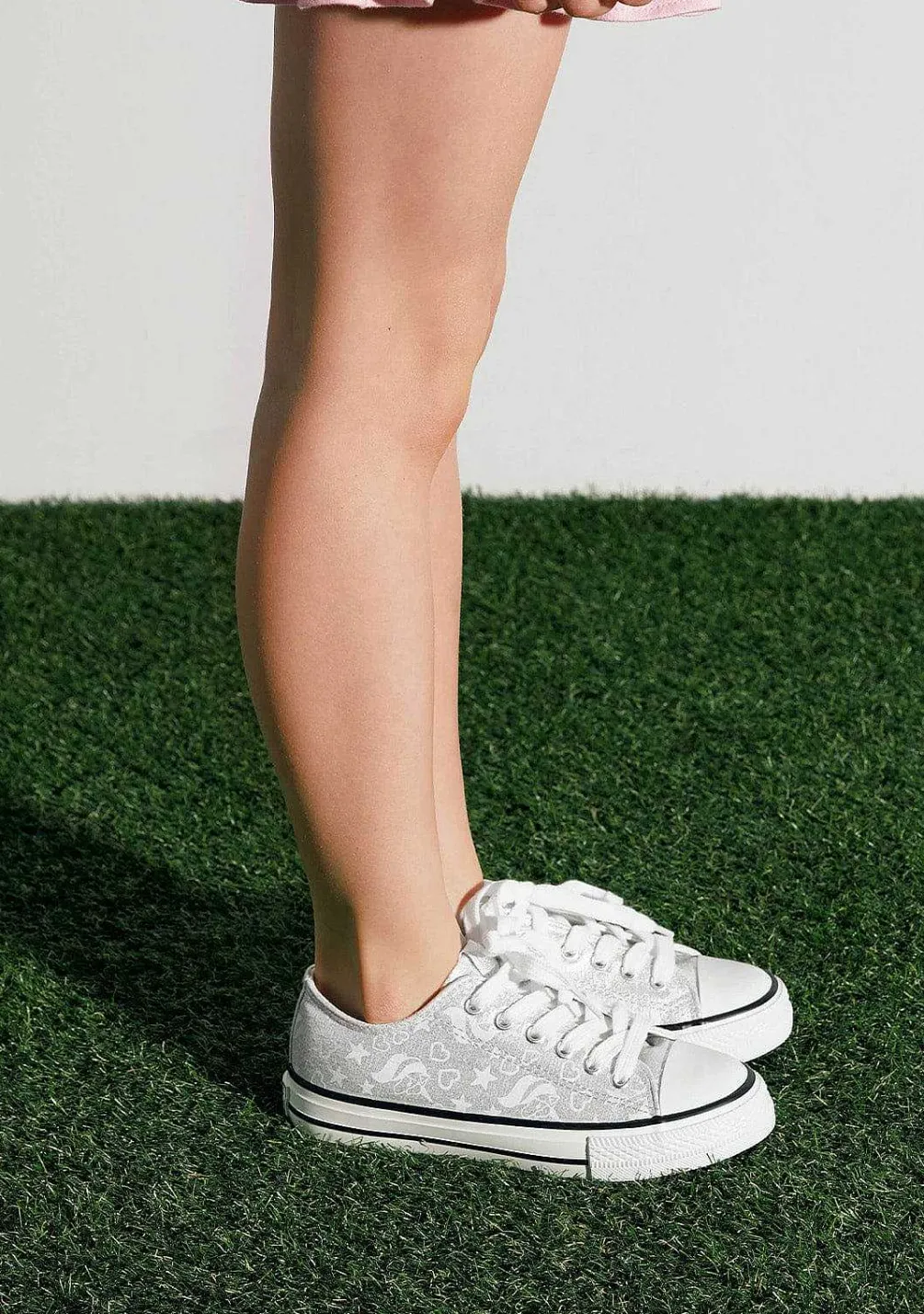 Sapatos De Menina-Conguitos Tênis Prateados Que Brilham No Escuro