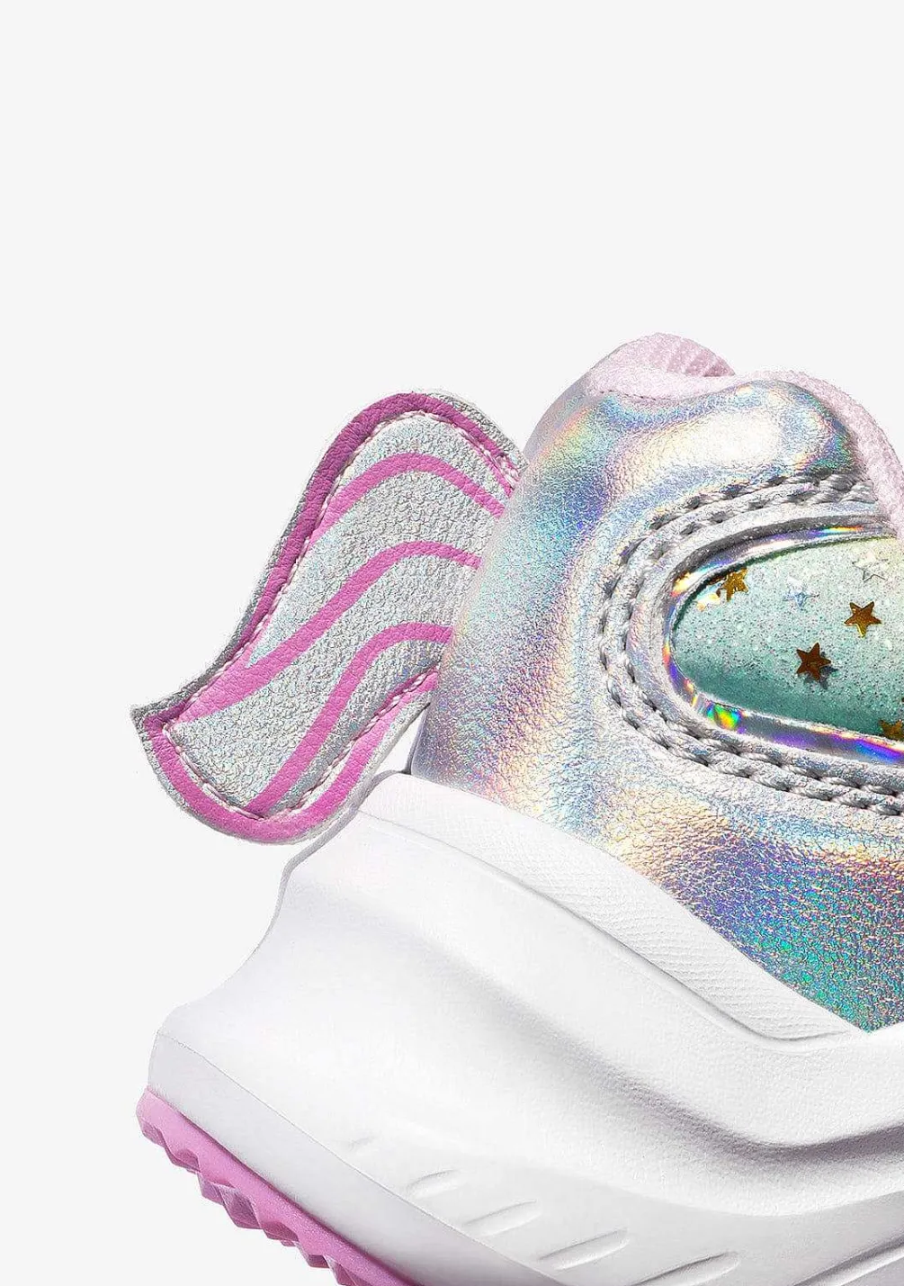 Sapatos De Menina-Conguitos Tênis Unicornio Glitter Com Luz Metalizada