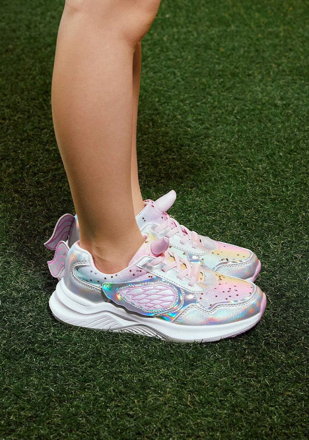 Sapatos De Menina-Conguitos Tênis Unicornio Glitter Com Luz Metalizada
