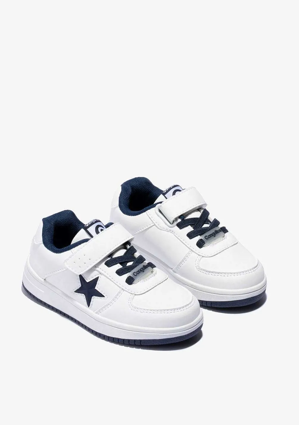 Tênis Com Luzes-Conguitos Tênis Unissex Branco Marinho Com Luzes Star