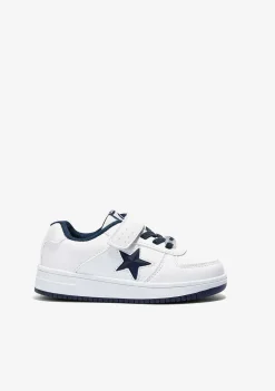 Tênis Com Luzes-Conguitos Tênis Unissex Branco Marinho Com Luzes Star