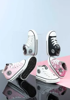 Tênis Casuais-Conguitos Tênis Unissex Com Logotipo Preto Hi-Top Napa