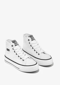 Tênis Casuais-Conguitos Tênis Unissex Com Logotipo Branco Hi-Top Napa B&W