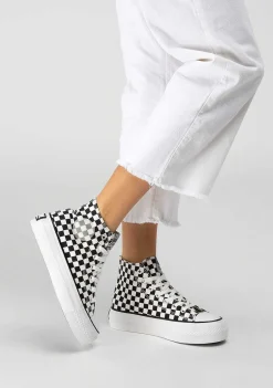 Tênis Casuais-Conguitos Tênis Unissex Preto Branco Hi-Top Lona Preto E Branco