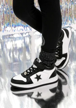 Tênis Com Luzes-Conguitos Tênis Unissex Preto Branco Com Luzes Hi-Top Napa
