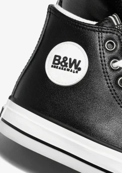 Tênis Casuais-Conguitos Tênis Unissex Preto Com Logo Hi-Top Napa B&W