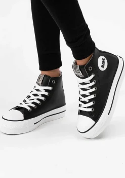 Tênis Casuais-Conguitos Tênis Unissex Preto Com Logo Hi-Top Napa B&W