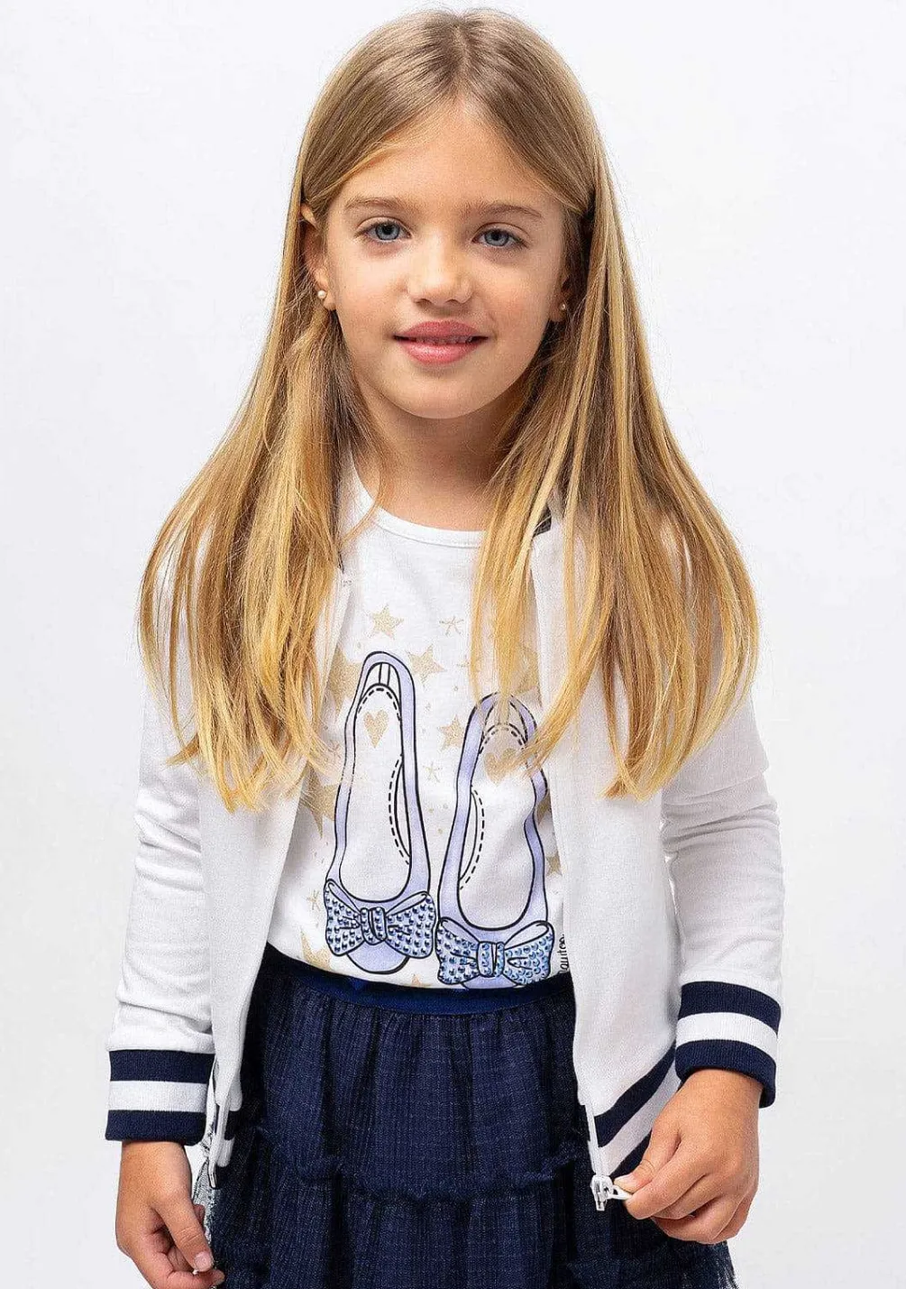 Camisetas-Conguitos T-Shirt "Bailarinas" De Menina Azul Claro