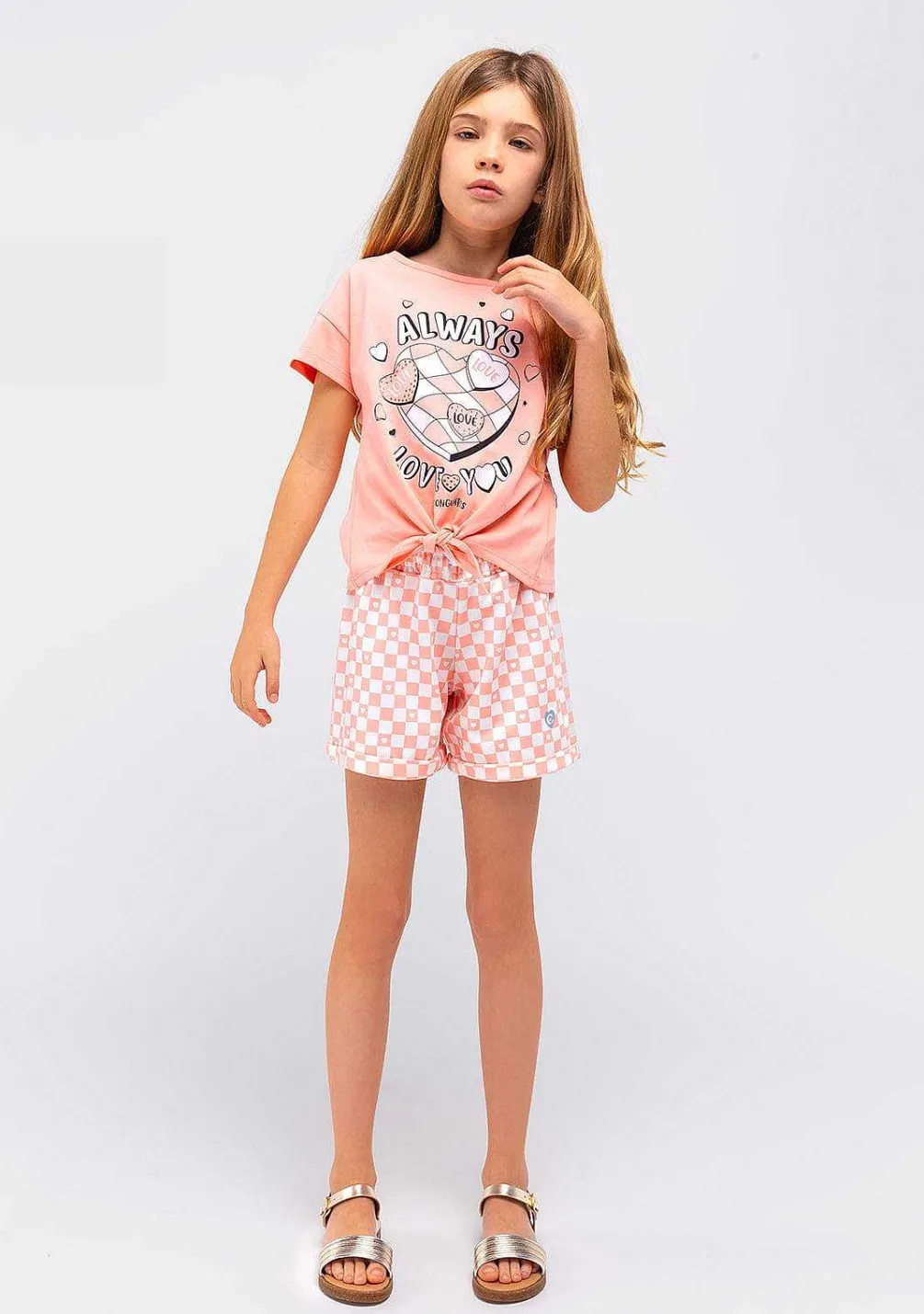 Camisetas-Conguitos T-Shirt De Menina Com Estampa Sempre Atada Laranja