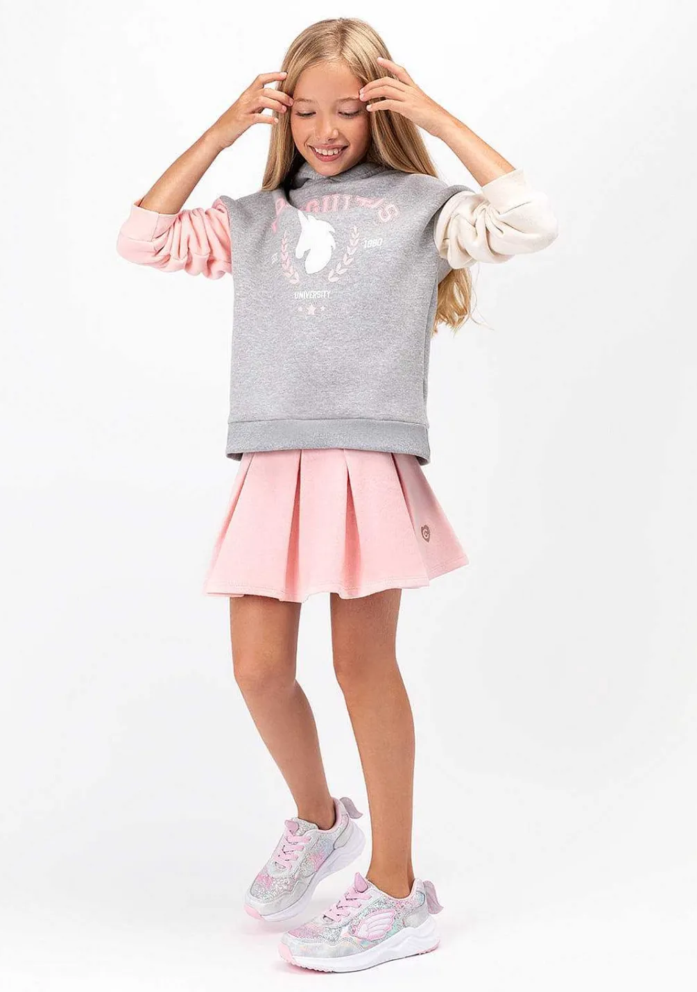 Tênis Com Luzes-Conguitos Unicornio Branco Feminino Com Luzes Tênis Metalizado