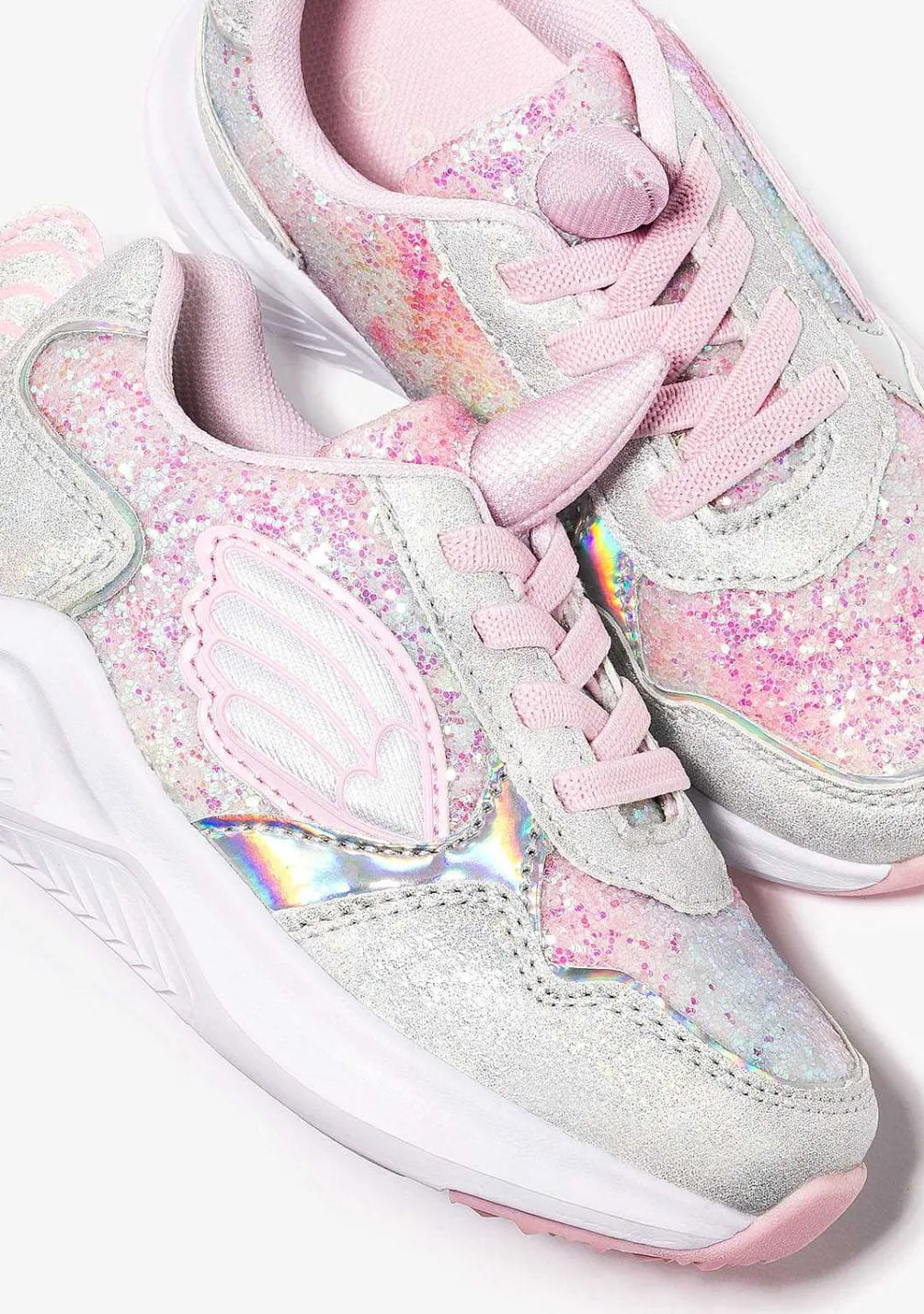 Tênis Com Luzes-Conguitos Unicornio Branco Feminino Com Luzes Tênis Metalizado