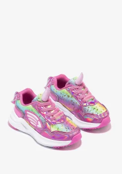 Tênis Com Luzes-Conguitos Unicornio Rosa Feminino Com Luzes Tênis