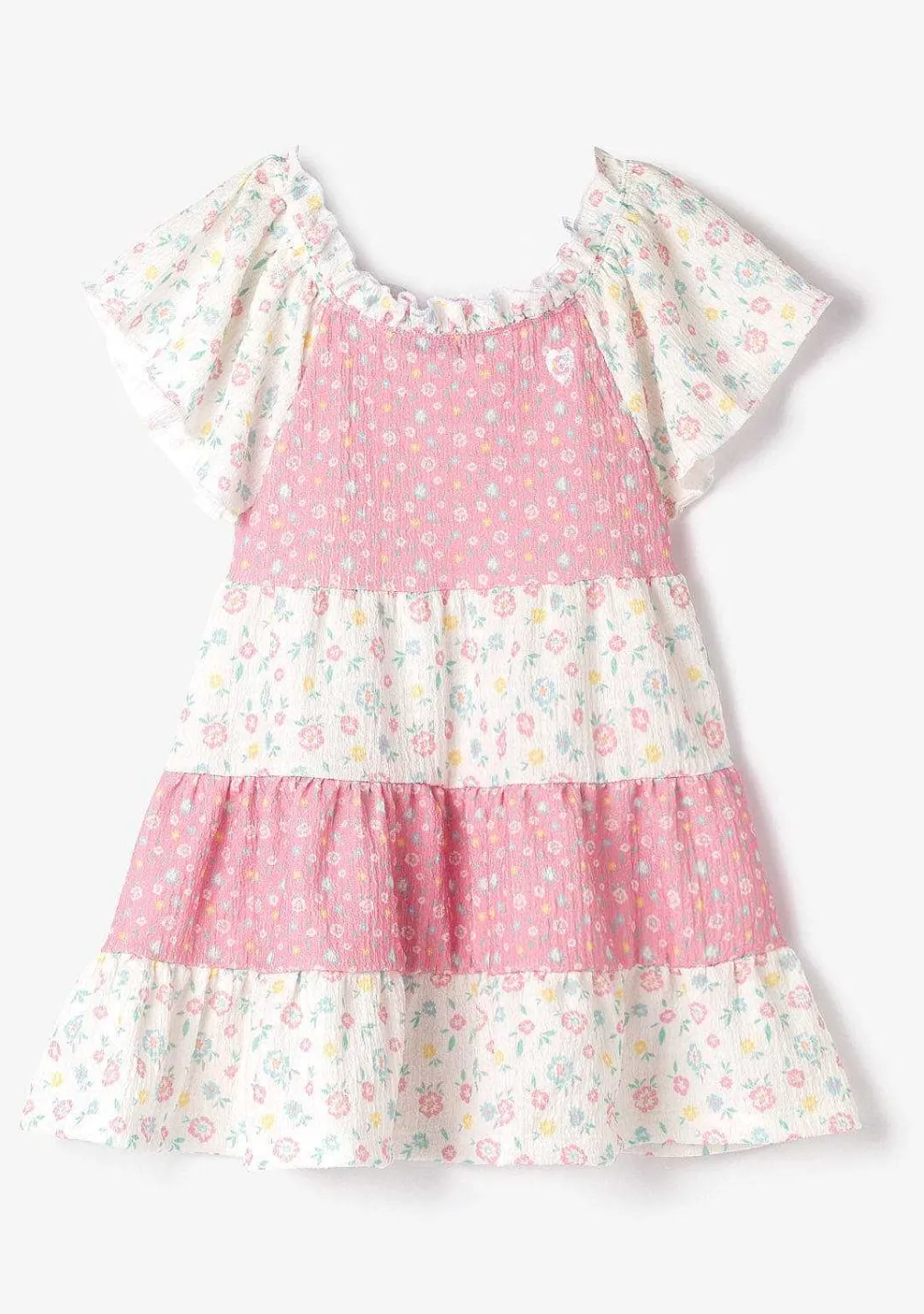 Roupas De Menina-Conguitos Vestido Com Babados De Flores